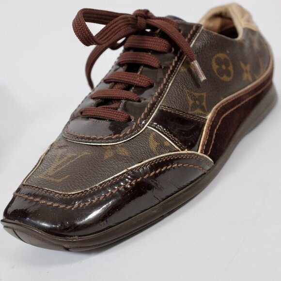 Louis Vuitton sneakers trainers 38.5 US 8.5 leather gold monogram LV - Picture 10 of 12